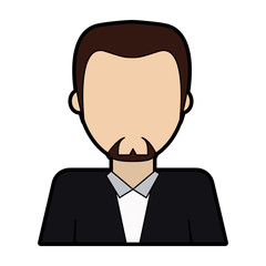 Businessman faceles profile vector illustration graphic design