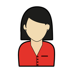 Woman faceless profile vector illustration graphic design