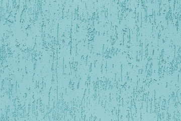Blue color decorative wall plaster with bark beetle texture