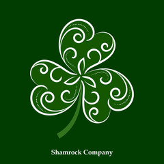 Vector Green Leaf Shamrock Icon. Happy Patrick Day Holiday