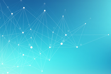 Geometric graphic background molecule and communication. Big data complex with compounds. Perspective backdrop. Minimal array Big data. Digital data visualization. Scientific illustration.