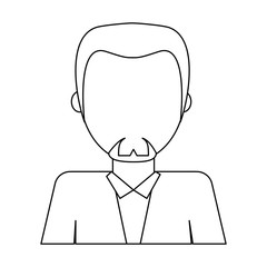 Obraz premium Businessman faceles profile vector illustration graphic design