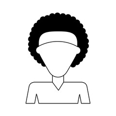 Woman faceless profile vector illustration graphic design
