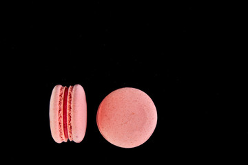 macaroons on a black background