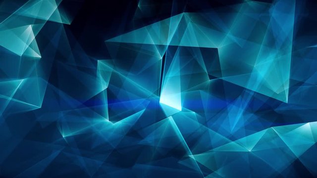 Blue Abstract Polygonal Lines Shapes Background Loop