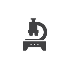 Microscope, research vector icon. filled flat sign for mobile concept and web design. Laboratory equipment simple solid icon. Symbol, logo illustration.