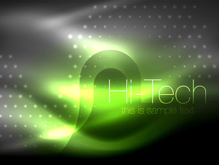 Glittering neon glowin wave, techno modern art abstract background, magical shiny template
