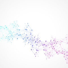 Structure molecule and communication. Dna, atom, neurons. Scientific molecule background for medicine, science, technology, chemistry, illustration