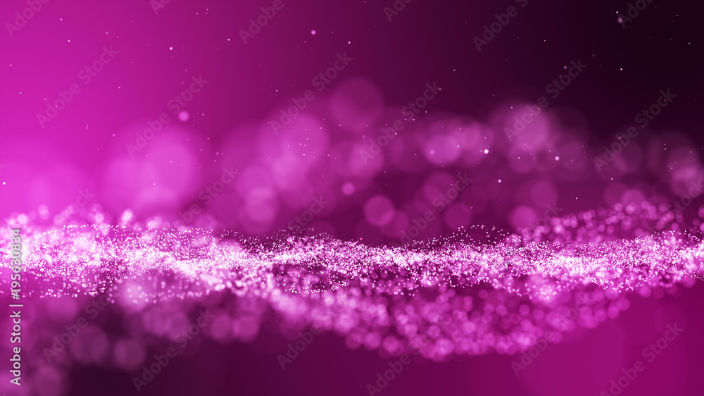 Poster dark pink and glow dust particle abstract background