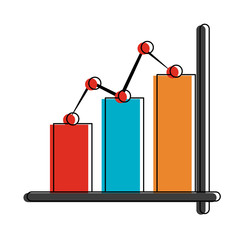 Statistics bars symbol vector illustration graphic design
