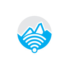 Wifi Mountain Logo Icon Design