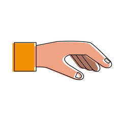 Hand with palm open vector illustration graphic design