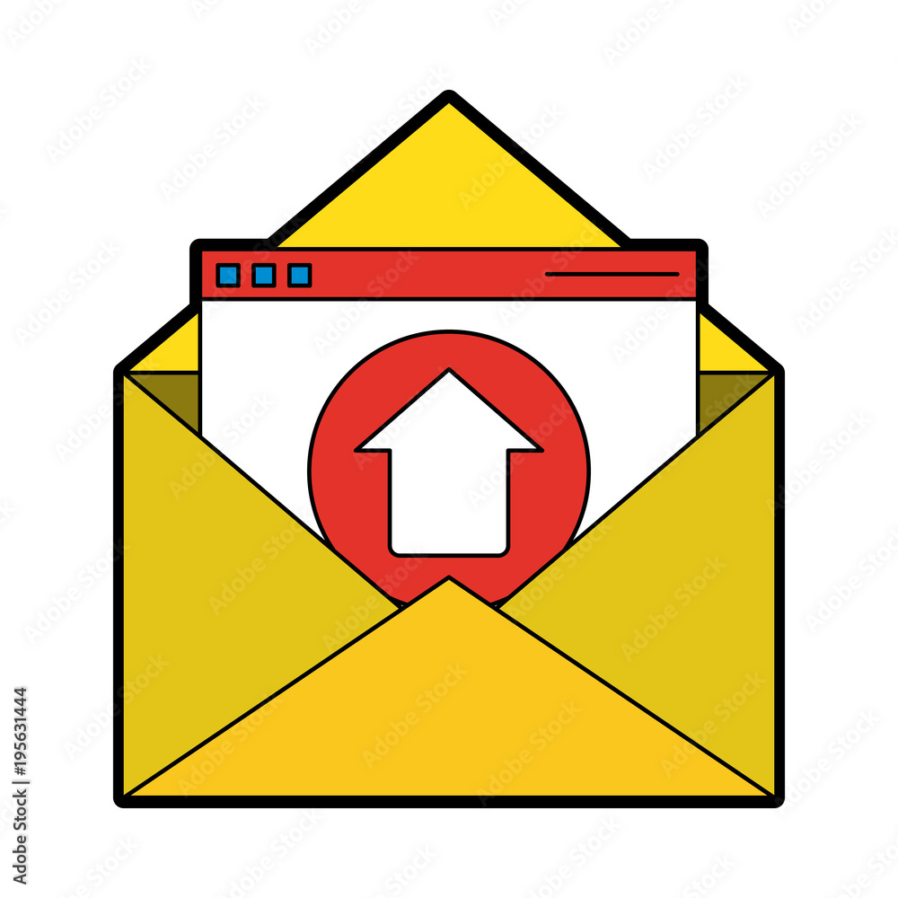 Poster email and upload vector illustration graphic design
