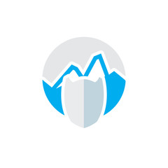 Shield Mountain Logo Icon Design