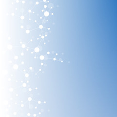 Structure molecule and communication. Dna, atom, neurons. Scientific concept for your design. Connected lines with dots. Medical, technology, chemistry, science background. illustration.