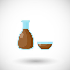 Soy sauce flat vector icon