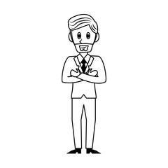 Businessman with suit cartoon vector illustration graphic design