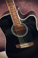Fototapeta premium black acoustic guitar
