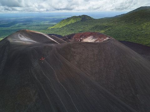 People on cerro negro volcano