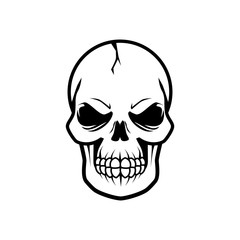 Skull Bones Head Line Vector