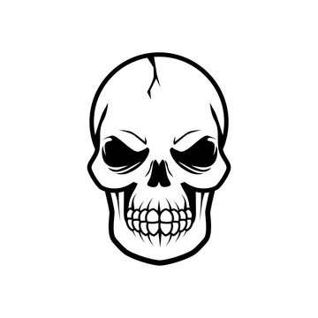Skull Bones Head Line Vector