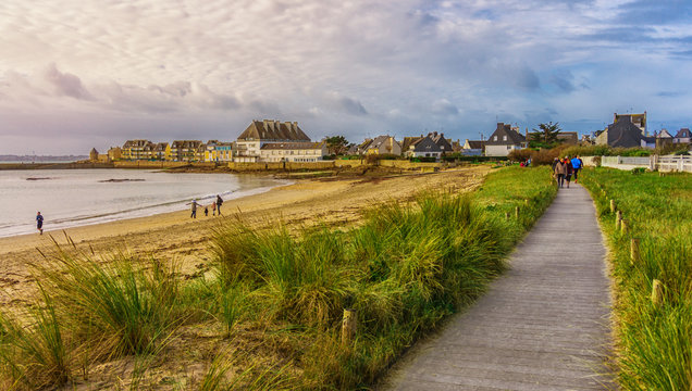 Bretagne plage pr&egrave;s de Lomener en hiver