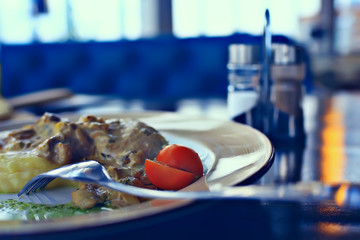 serving dinner with a grill