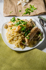 Grilled Chicken Mushroom Spaghetti