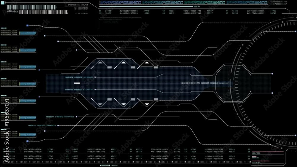 Aufkleber Hi-tech user interface head up display for background computer desktop screen display