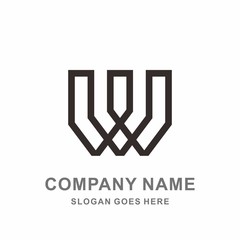 Monogram Letter W Geometric Square Architecture Interior Construction Business Company Stock Vector Logo Design Template