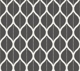 Vector Geometric Leaf Seamless Pattern. Abstract leaves texture.