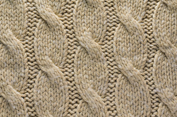 Beige Cable Knit Texture. Texture of Knitted Sweater Fabric with a Uniform Pattern