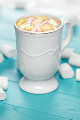 Cup Of Cocoa And Marshmallow.