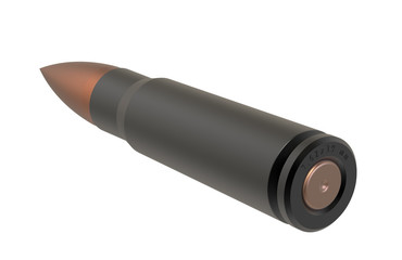 Cartridge of the AK-47 - Bullet 7.62x39mm (3d render isolated on white background)