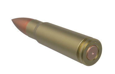 Cartridge of the AK-47 - Bullet 7.62x39mm (3d render isolated on white background)