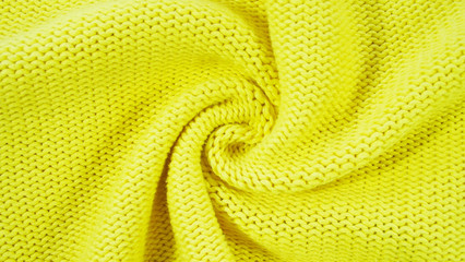 Beautiful yellow knitted background.