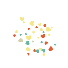 Vector Confetti Background Pattern.  Element of design.  Colored hearts on a white background