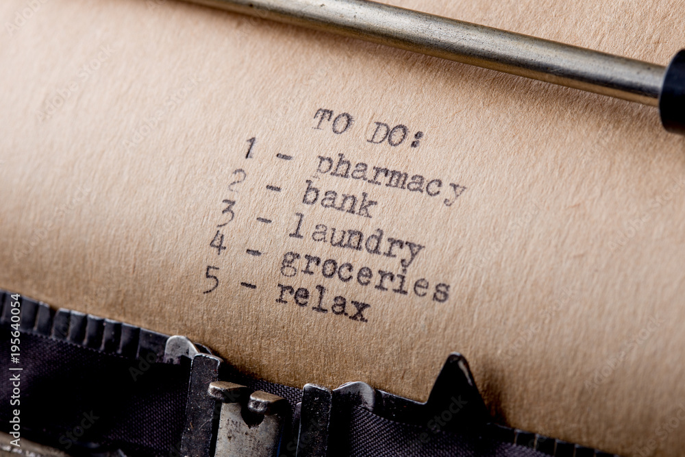 Poster to do - text message on the typewriter close-up