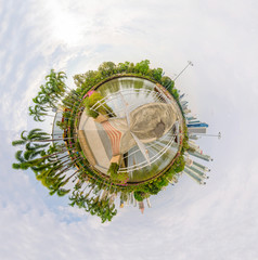 360 panorama view of public park / circle panorama of public park