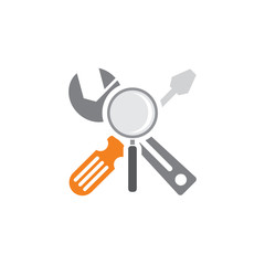 Search Repair Logo Icon Design
