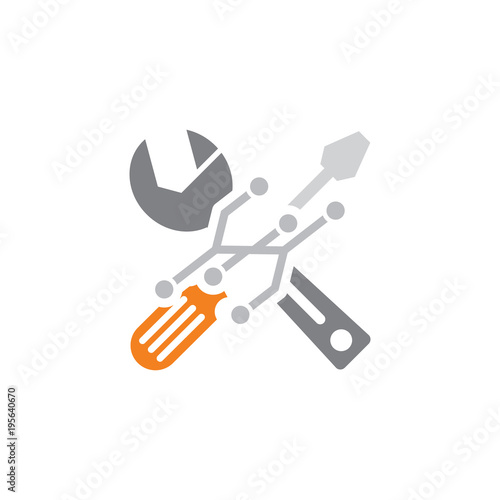 "Digital Repair Logo Icon Design" Stock image and royaltyfree vector