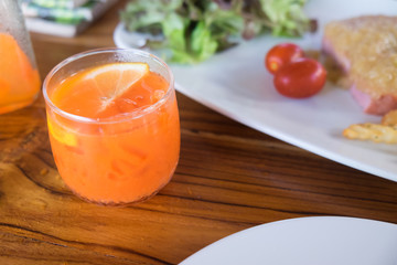 Delicious and healthy carrot juice