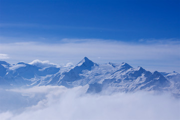Fototapeta na wymiar Grossglockner peak in winter Austria top