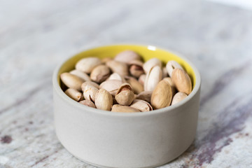 Bowl of pistachio nuts