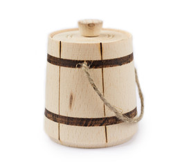 Wooden barrel isolated on white