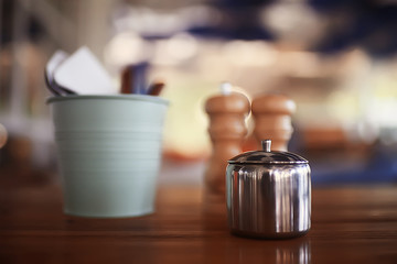 serving cutlery in a restaurant