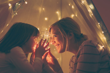 Mother and daughter bonding