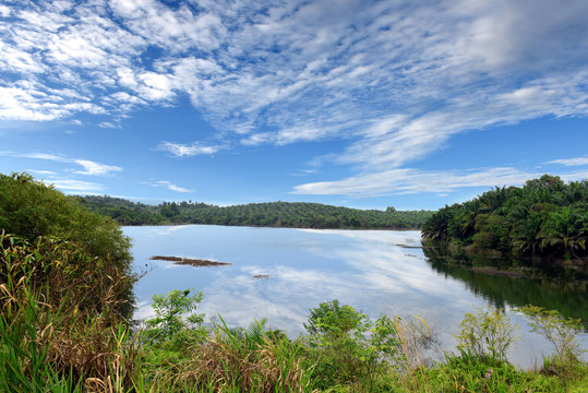 beautiful natural scene at Tembak, Kenyir Lake, Terengganu, Malaysia