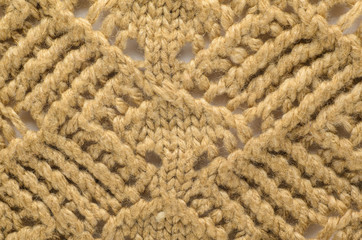 Knit Texture of Wool Knitted Fabric with Сomplex Pattern as background