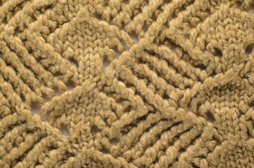 Knit Texture of Wool Knitted Fabric with Сomplex Pattern as background